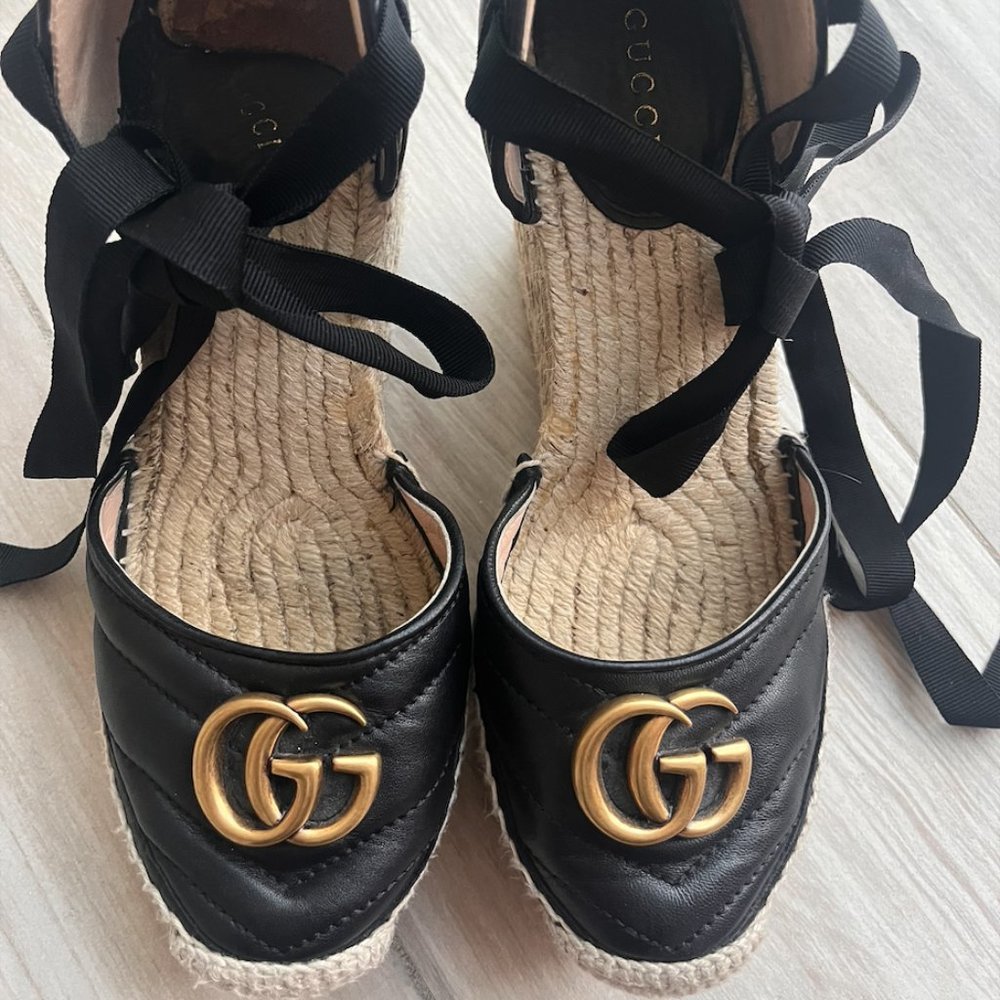 Gucci Black leather Espadrille